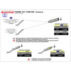 APRILIA TUONO V4 1100 17 HOM. GP2 TITANIUM SILENCER+STAINLESS STEEL LINK PIPE FOR ORIGINAL COLLECTORS