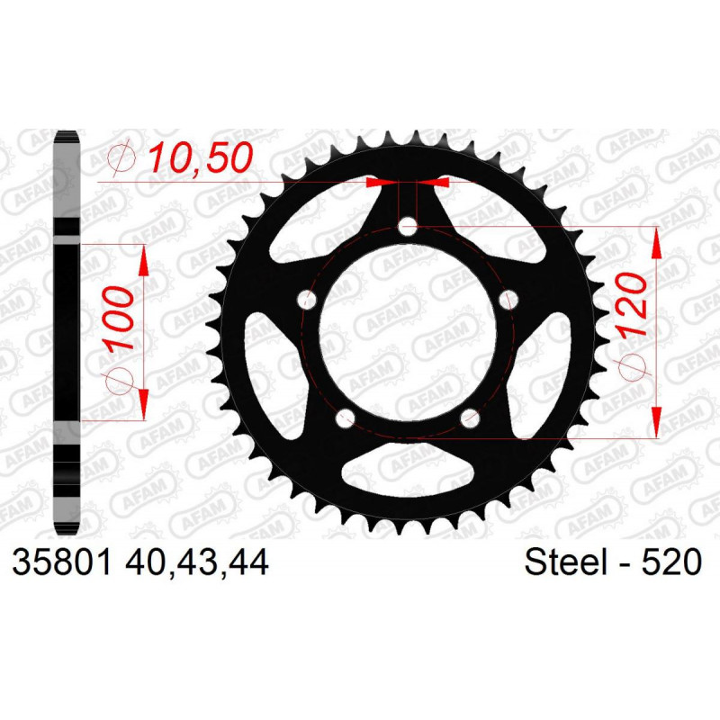 AFAM Rear Sprocket 43 teeth