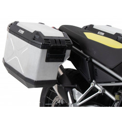 Hepco & Becker Side carrier cutout black incl. Xplorer silver sideboxes for Aprilia Tuareg